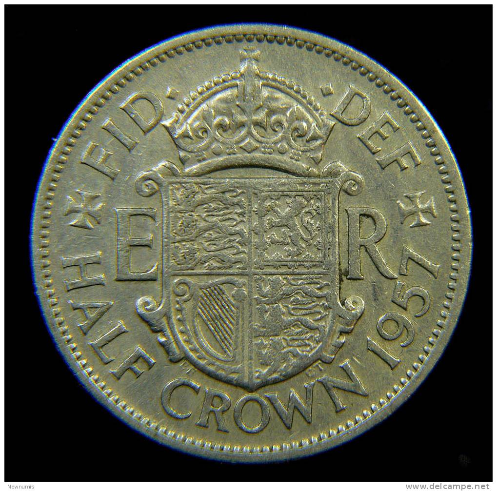 GRAN BRETAGNA HALF CROWN 1957 - K. 1/2 Crown