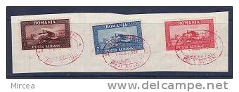 M-2750 -  Roumanie 1917 - Poste Aerienne Yv.no.1-3 Obliteres,serie Complete/fragment - Gebruikt