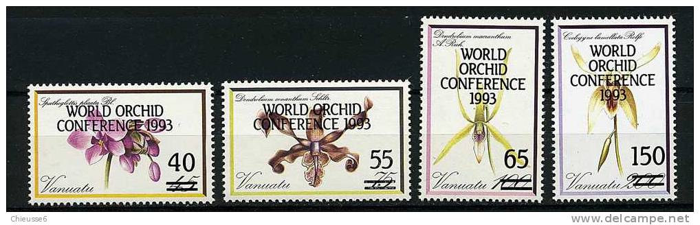 Vanuatu ** N° 907 à 910 Surchargés - Les Orchidées - Vanuatu (1980-...)