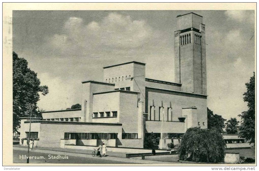 Hilversum. Stadhuis. 1955. Stempel \´Tentoonstelling Unica 15 Juli-31 Aug.Hilversum\´.Hema. 7 Cent Zegel. - Hilversum