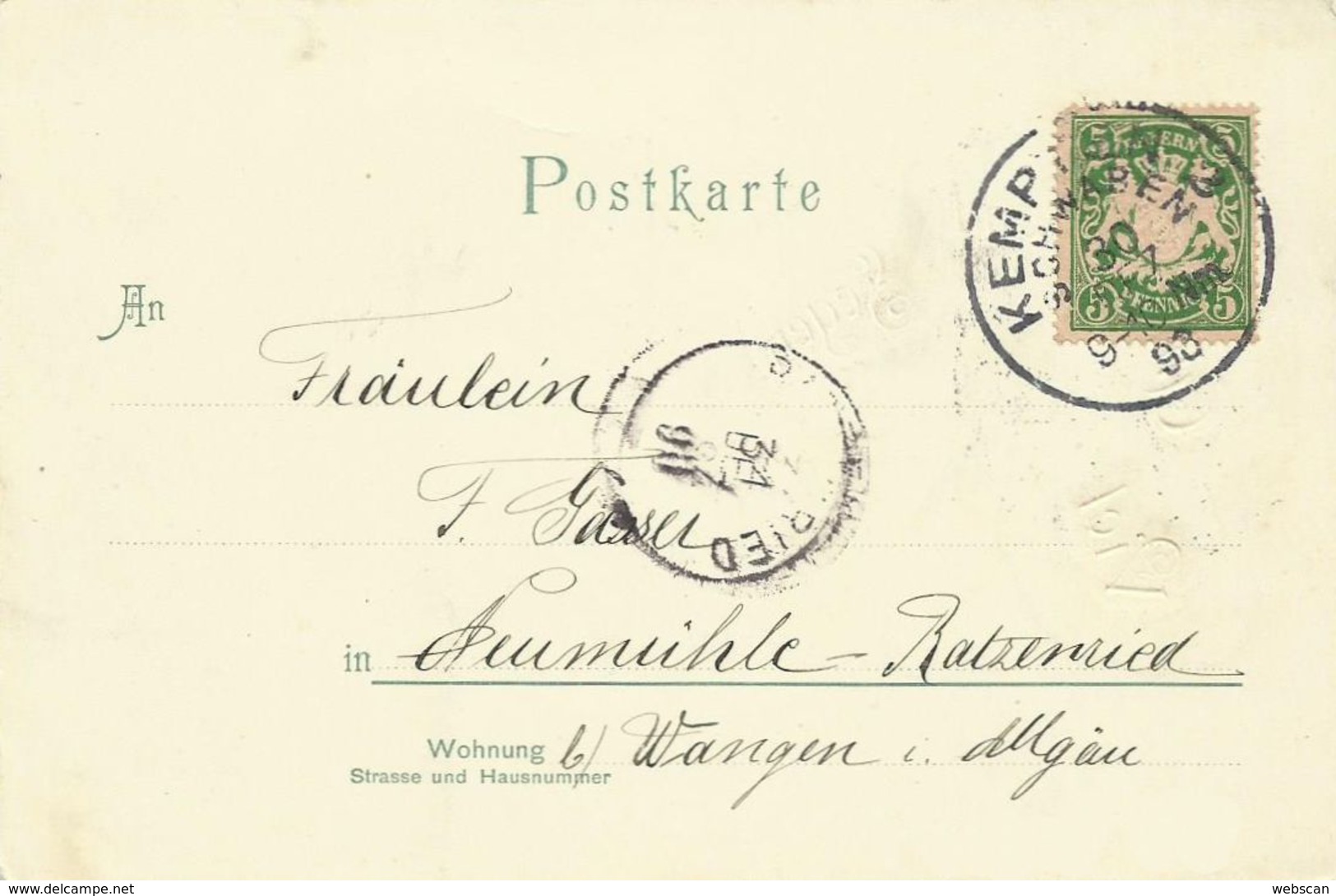 AK Neujahr Kleeblatt Prägeschrift Farblitho 1898 #01 - Anno Nuovo