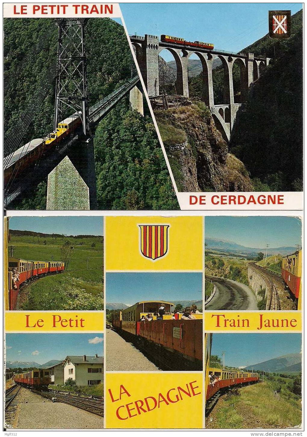TRAINS JAUNE DE CERDAGNE : Le Train Jaune CPM Lot De 2 CPM Multivues - Trains