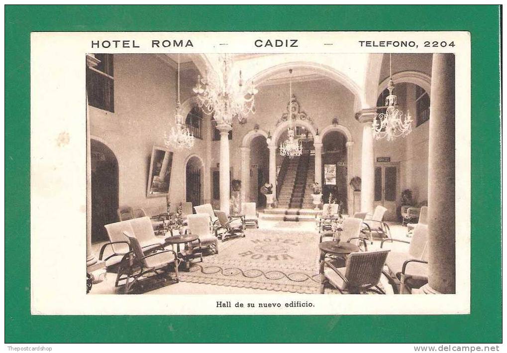 ESPANA CADIZ HOTEL ROMA CADIZ HALL DE SU NUEVO EDIFICIO FOURNIER VITORIA MORE CADIZ LISTED FOR SALE - Cádiz