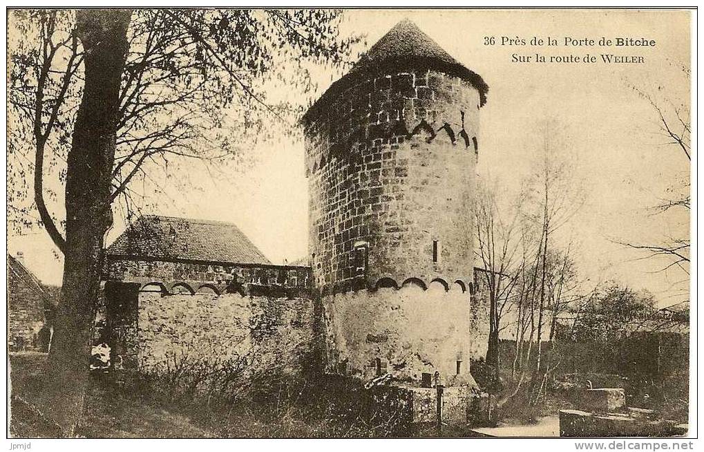 67 - Wissembourg - Près De La Porte De Bitche - Sur La Route De Weiler - éd. R. Ackermann N° 36 - 1924 - Wissembourg