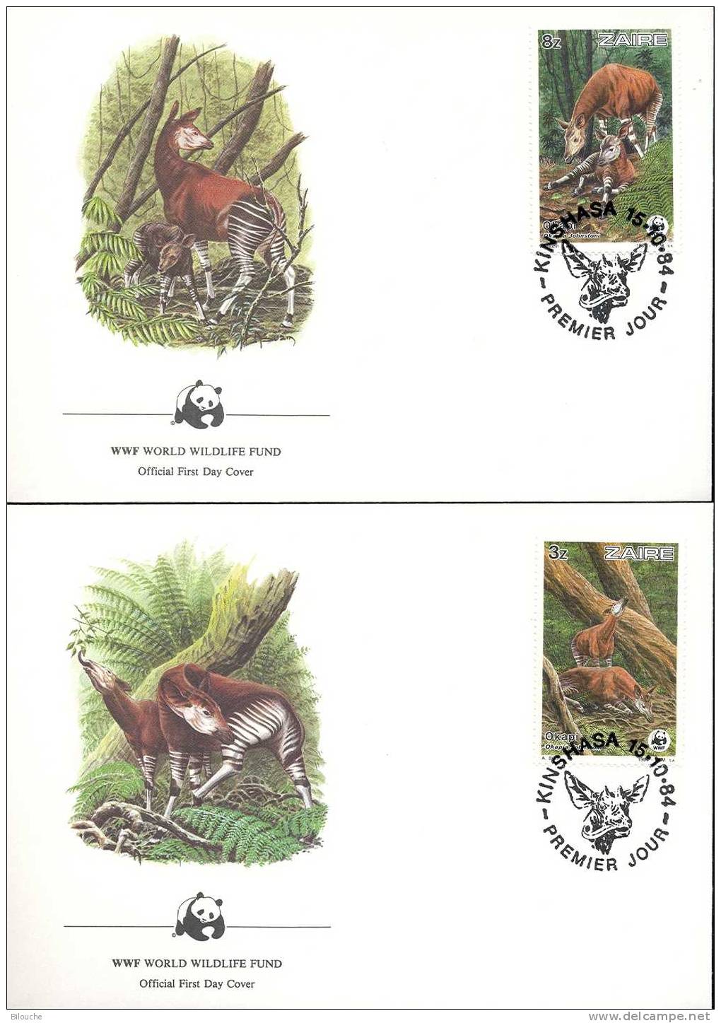 BUZIN / WWF / ZAIRE 1984 / QUATRE FDC OFFICIELS - 1980-1989