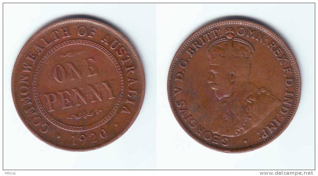 Australia 1 Penny 1920 (m) Without Dots - Penny