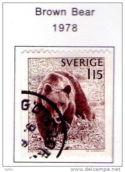 SCHWEDEN / SWEDEN / SVEZIA 1978 Brown Bear Gest / Used / Usati - Oblitérés