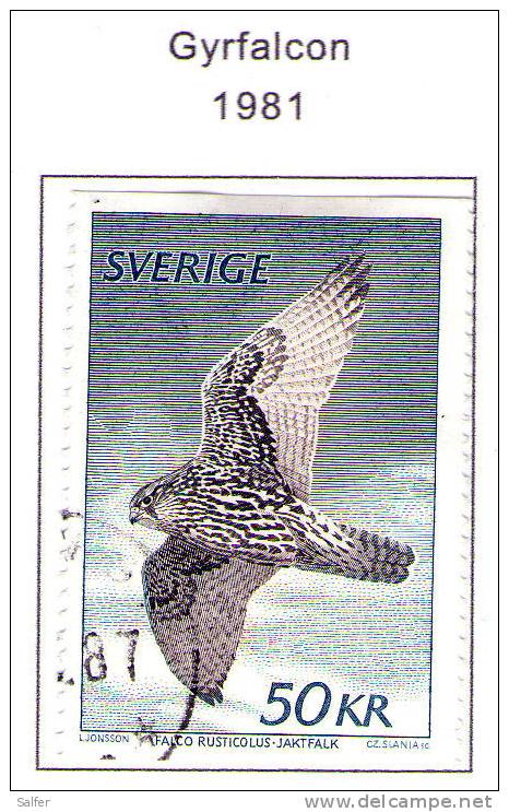 SCHWEDEN / SWEDEN / SVEZIA 1981 Gyrfalcon Gest / Used  / Usati - Gebruikt