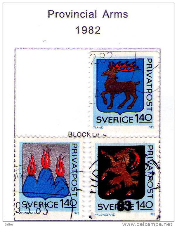 SCHWEDEN / SWEDEN / SVEZIA 1982 Provincial Arms Gest / Used  / Usati - Used Stamps