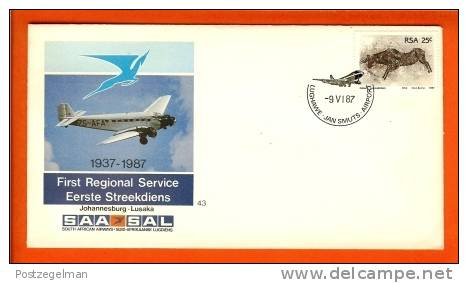 RSA 9-6-87 Airway Cover 43 JHB - Lusaka - Airplanes