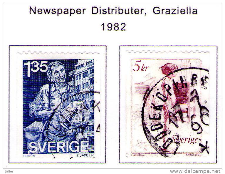 SCHWEDEN / SWEDEN / SVEZIA 1982  Newspaper + Graziella  Gest / Used  / Usati - Used Stamps