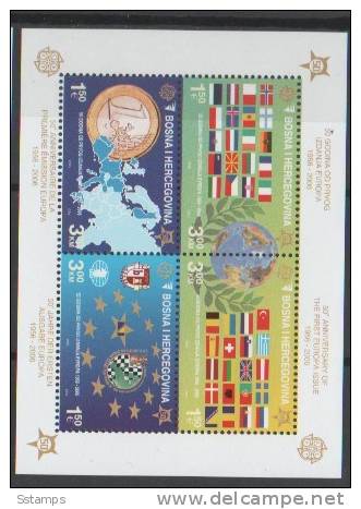 2006 RRR EUROPA CEPT 50-ANNIVERSARIO BLOK  NO NUMBERING  RR BOSNIA ERZEGOVINA SARAJEVO  LUX MINT RRR - 2006