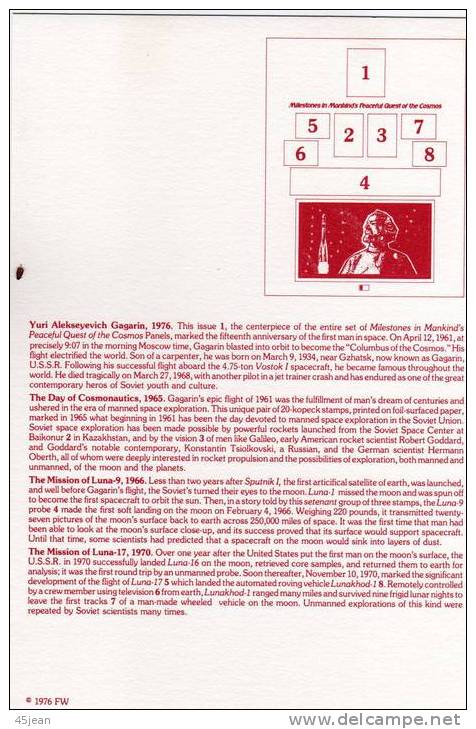 U.R.S.S: 1976 3 Beaux Documents (34.5x26.05) Sur La Conquête Spatiale Avec Descriptifs Voir Scans Et Description - Russie & URSS