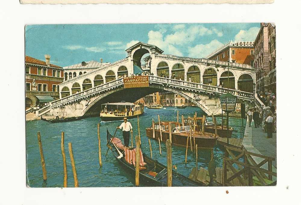 Cp, Italie, Venezia, Le Pont De Rialto, Voyagée - Other & Unclassified