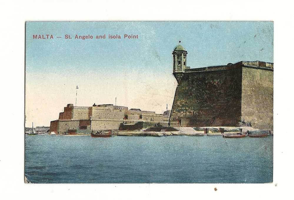 Cp, Malte, St. Angelo And Isola Point, écrite - Malta