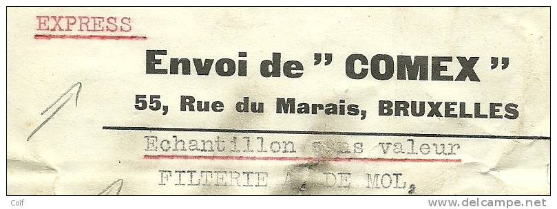 280+286+304 Op ECHANTILLON SANS VALEUR (staal Zonder Waarde) Per EXPRES Stempel BRUSSEL->NINOVE (voorzijde) - 1929-1937 León Heráldico