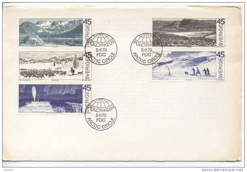 Sweden FDC 5-6-1970 Artic Circle Complete (see The Scan For The Quality Of The Cover) - FDC