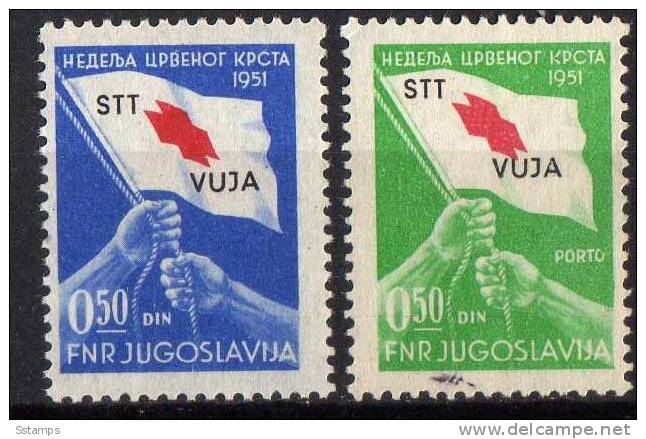 U-Ra  JUGOSLAVIA ITALIA TRIESTE B SLOVENIA CROCE ROSSA RED CROSS VERY LEGER HINGED - GARANZIA - Mint/hinged