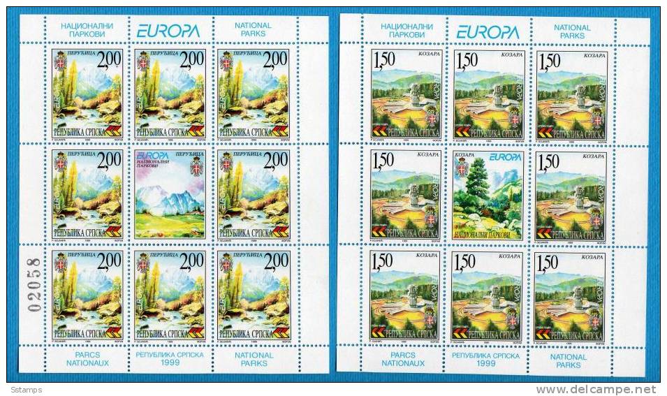 U-RR EUROPA CEPT 1999 BOSNIA ERZEGOVINA SERBISCHE REPUBLIK PROTECTION NATURA NEVER HINGED - 1999