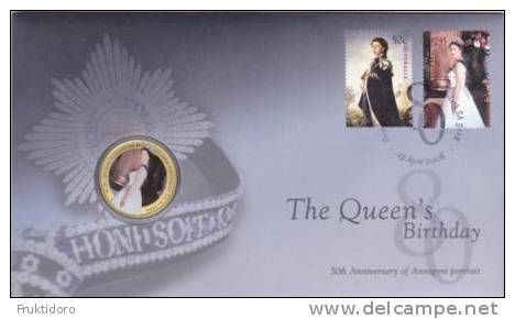 Australia 2006 Queen Elizabeth II Birthday Cover Coin Numisletter - Numisbrief - Andere & Zonder Classificatie