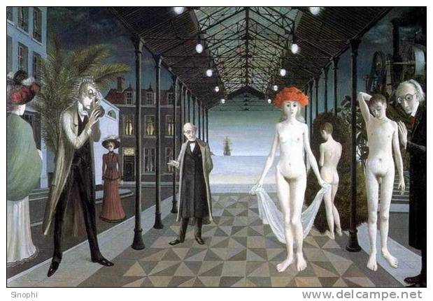 A85--18  @  PAUL DELVAUX Art Nudes , Painting  ( Postal Stationery , Articles Postaux ) - Nudes