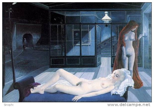 A85--17  @  PAUL DELVAUX Art Nudes , Painting  ( Postal Stationery , Articles Postaux ) - Nudes