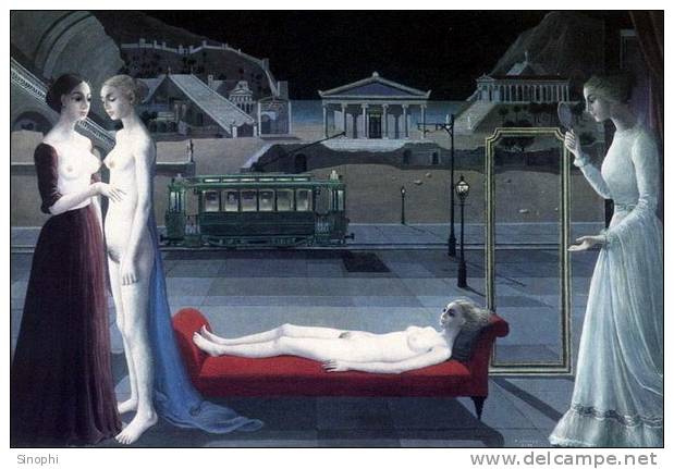 A85--14  @  PAUL DELVAUX Art Nudes , Painting  ( Postal Stationery , Articles Postaux ) - Nudes