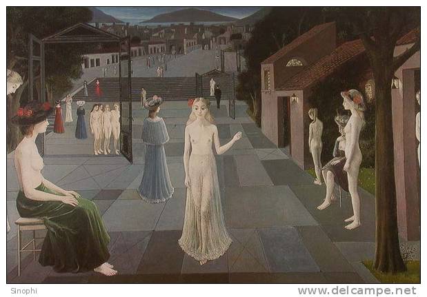 A85--23  @  PAUL DELVAUX Art Nudes , Painting  ( Postal Stationery , Articles Postaux ) - Nudes