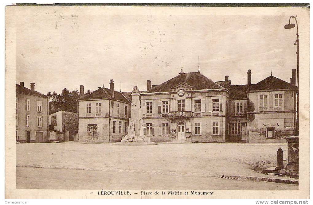 TOP!! LEROUVILLE * PLACE DE LA MAIRIE ET MONUMENT  * 1937 **!! - Lerouville