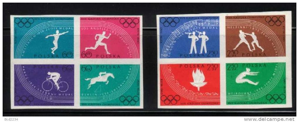 POLAND 1960 OLYMPIC GAMES IN ROME ITALY IMPERF NHM Sport Discus Boxing Horses Cycling Jumping Sprint Running Bikes Music - Estate 1960: Roma