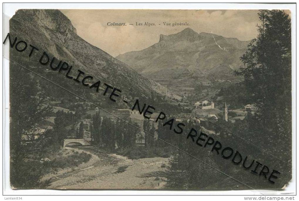 -  Colmars - Les Alpes -  Vue Générale, Cliché Darasse, écrite,  Cachet Beauvezer Du  4 Juin 1904. - Autres & Non Classés