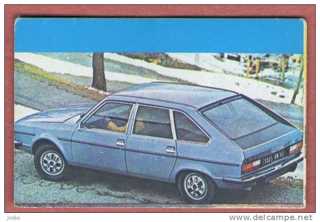 RENAULT .... Yugoslavian Vintage Card - Not Sticker * Numbered * Car Automobile Auto Automobil France French - Other & Unclassified