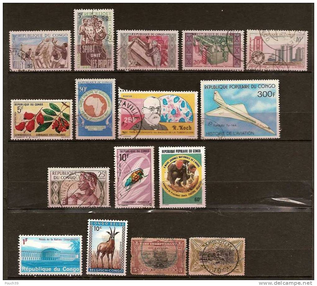 Congo, Lot De 12 Timbres Oblitérés époques Diverses - Sammlungen