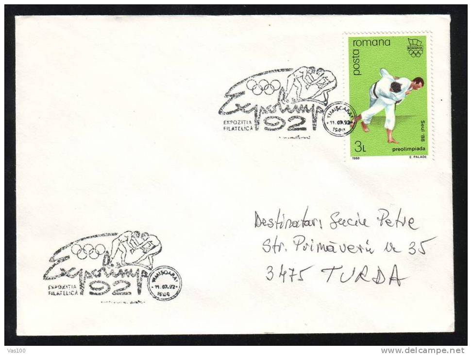 ROMANIA 1992 COVER RARE METER MARK  JUDO. - Judo