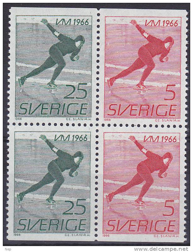 ZWEDEN - Michel - 1966 - Nr 546/47+Do/Du (Blok) - MNH** - Cote 0,80€ - Neufs