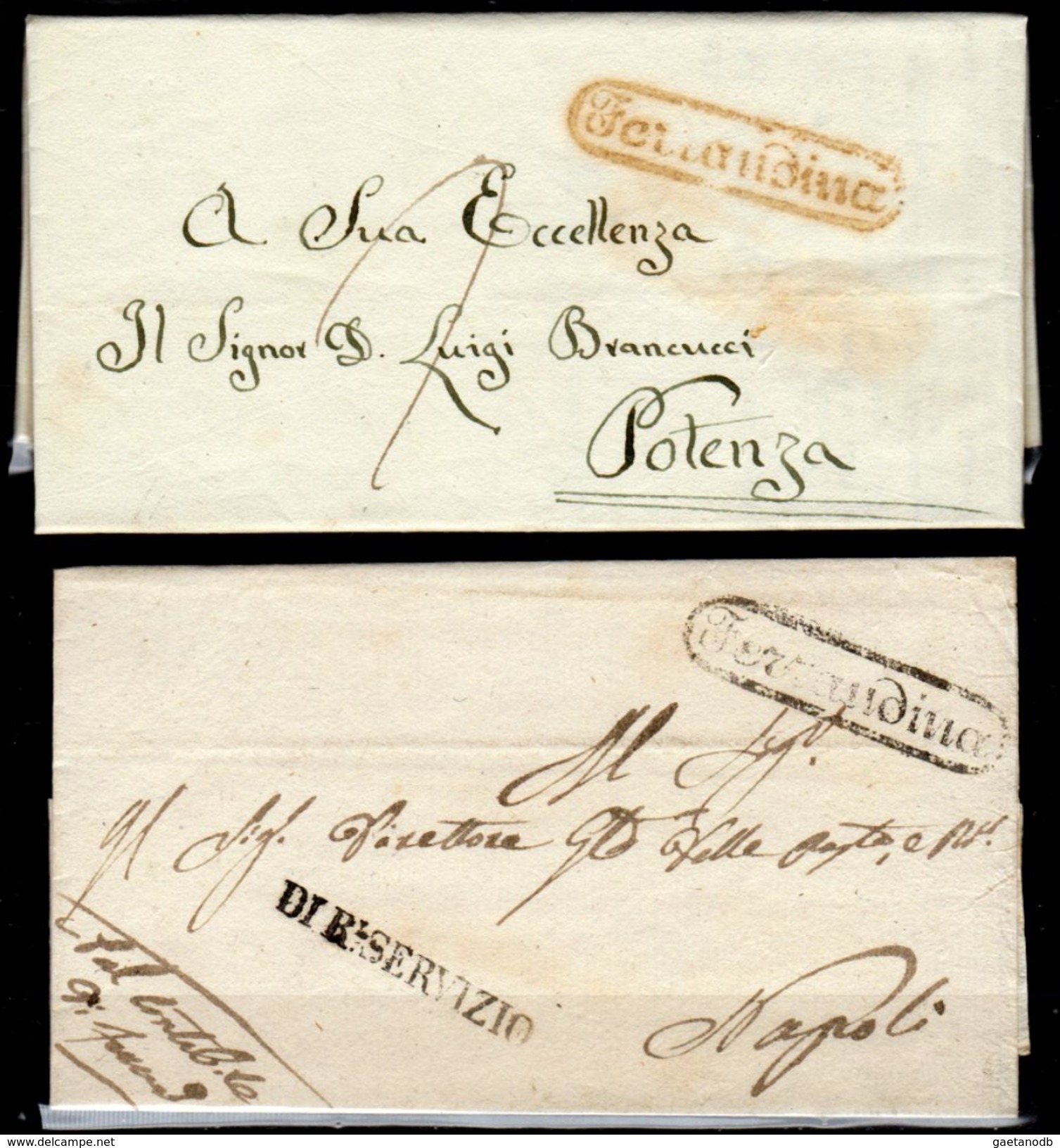 Ferrandina-4 - Due Pieghi, Uno Con Testo Del 8 Febbraio 1857 - - 1. ...-1850 Prephilately