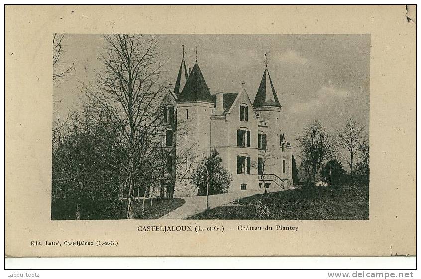 CASTELJALOUX   (Lot Et Garonne)  Château Du Plantey    (cachet Militaire) - Casteljaloux