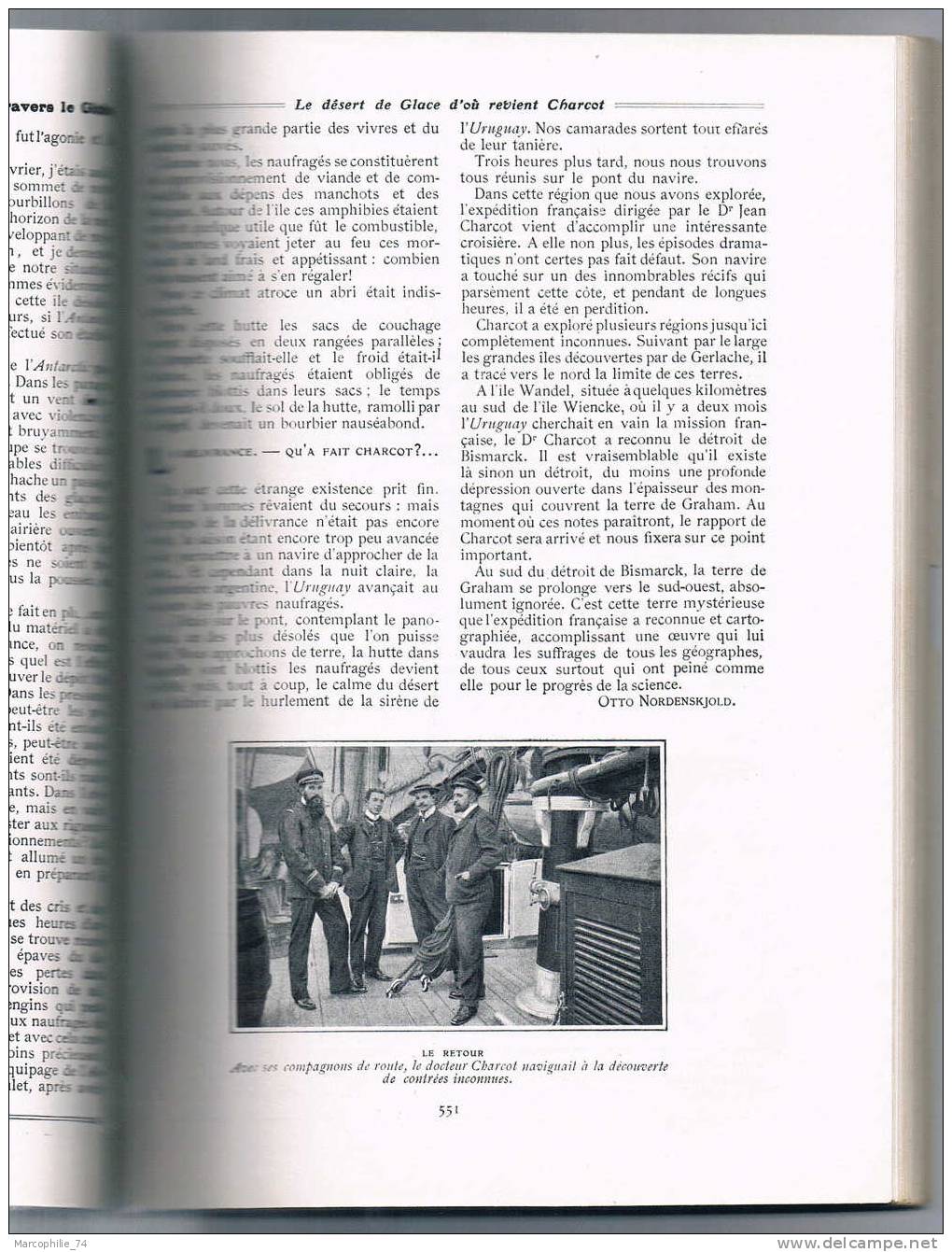 CHARCOT POLAIRES MAGAZINE JE SAIS TOUT 15 JUIN 1905 D´OU REVIENT CHARCOT PAR OTTO NORDENSKJOLD