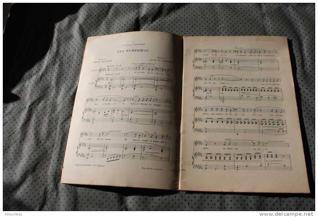 MUSIQUE PARTITION Musicale CHANSONS FLORALES J.C. NOUGUES -LES NYMPHEAS LES CHEVREFEUILLES -L'ASPHODELE  PAROLE BOISSIER - Chant Chorale