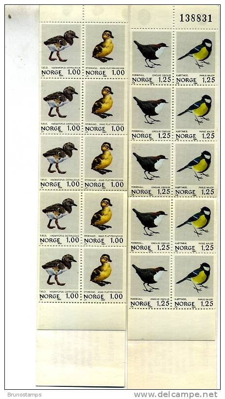 NORWAY/NORGE - 1980  BIRDS  BOOKLETS (2)   MINT NH - Booklets