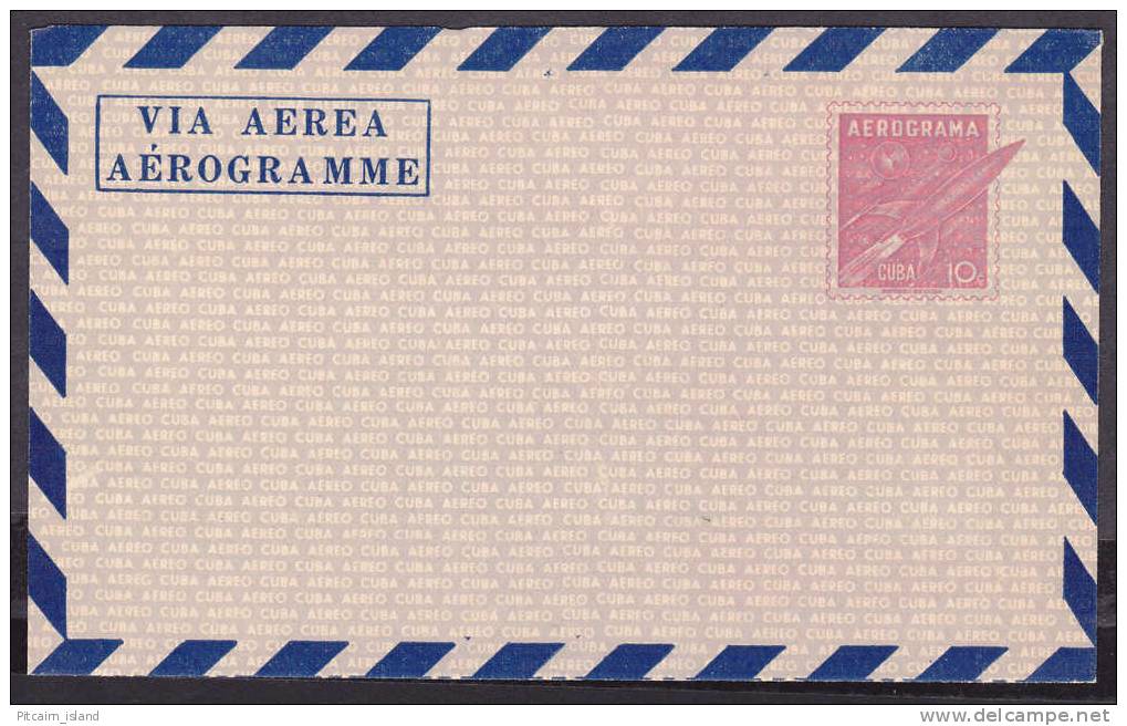 Space Rocketmail Reketenpost  Cuba Aerograma  New  Postal Stationery  Stamp With Rocket  10 C - South America