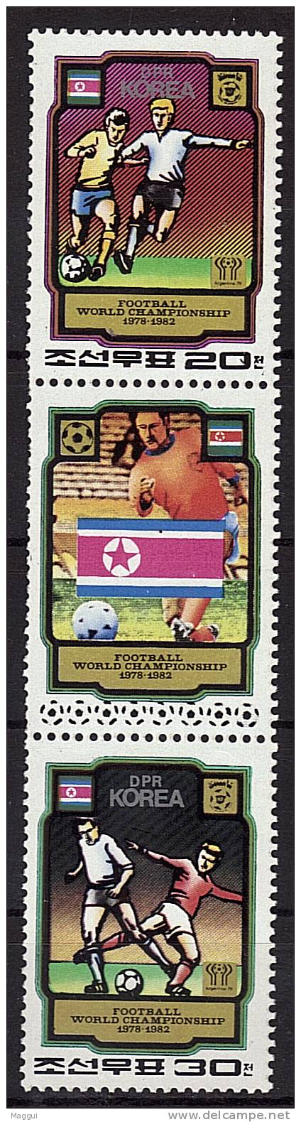 COREE DU NORD   2 Valeurs + 1 Vignette  **     Cup 1982    Football  Soccer Fussball - 1982 – Espagne