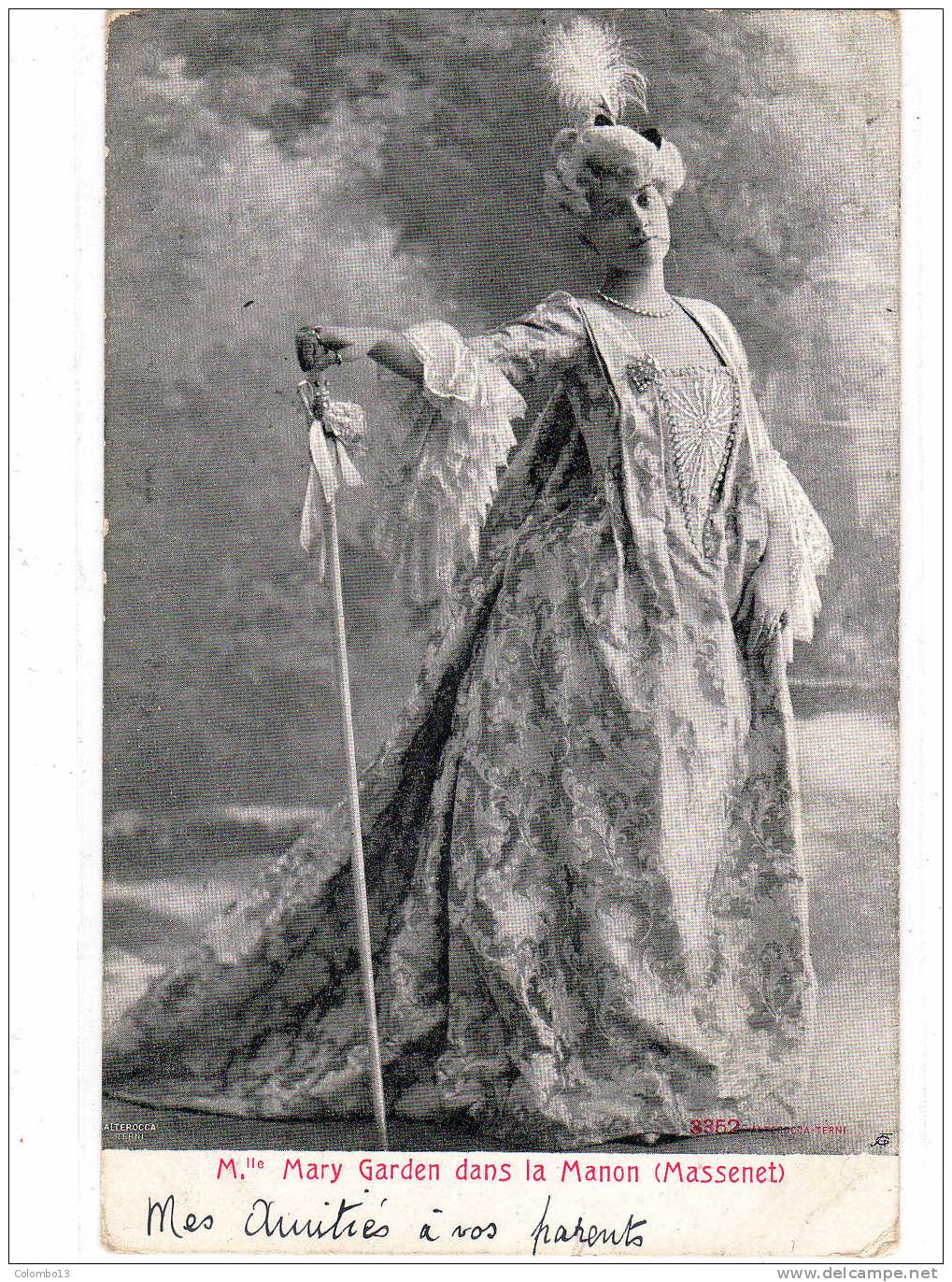 ARTISTE 1900 MARY GARDEN DANS LA MANON - Cabaret