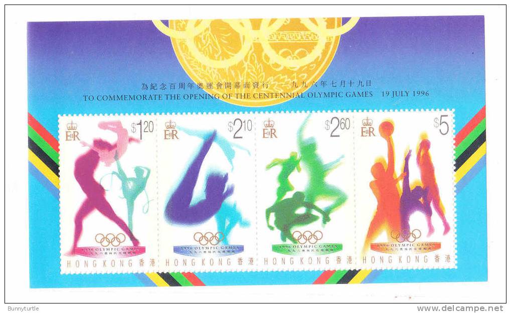 Hong Kong 1996 Atlanta Summer Olympics S/S MNH Gold Medal Bottom - Unused Stamps