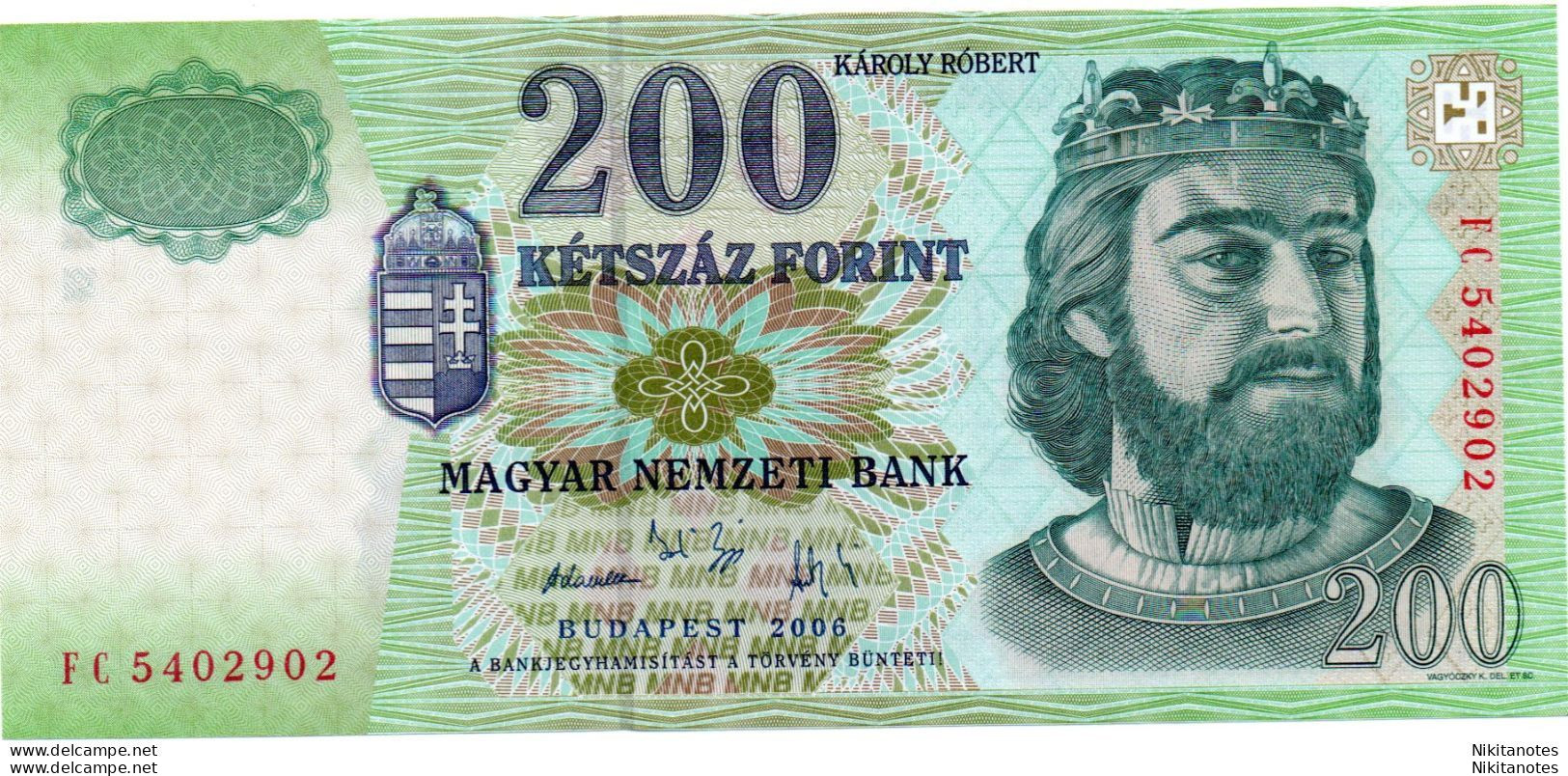 Hungary 200 Forint 2006 Ungheria 200 Fiorini 2006 Banca Magiara Nemzeti Re Karoly Robert Castle Oktober 1956 UNC - Ungheria