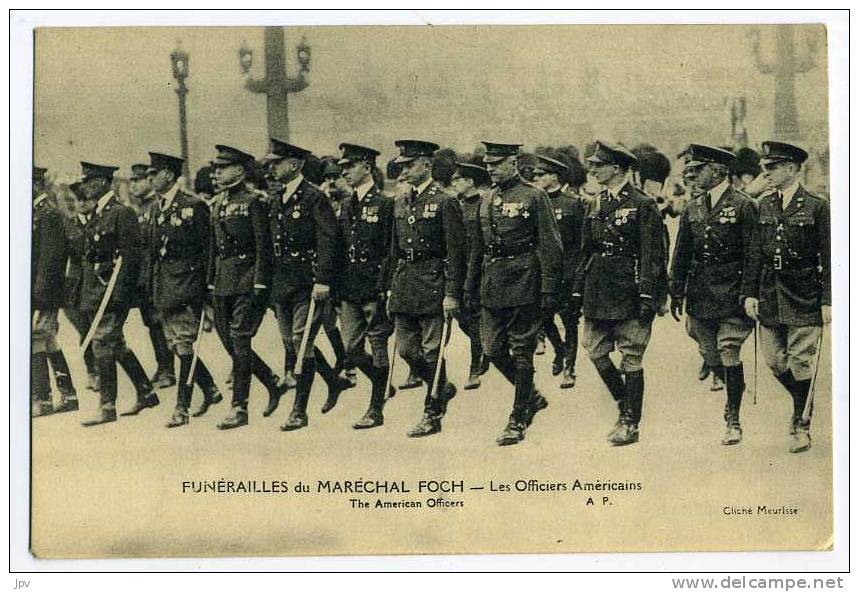 FUNERAILLES DU MARECHAL FOCH. LES OFFICIERS AMERICAINS. THE AMERICAN OFFICERS - Funeral