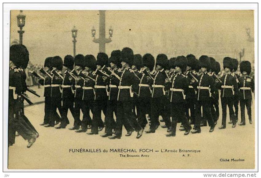 FUNERAILLES DU MARECHAL FOCH. L'ARMEE BRITANNIQUE. THE BRITANNIC ARMY - Funeral