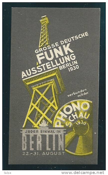 Funk  Ausstellung, Phonoschau, Berlin 1930 - Fantasie Vignetten