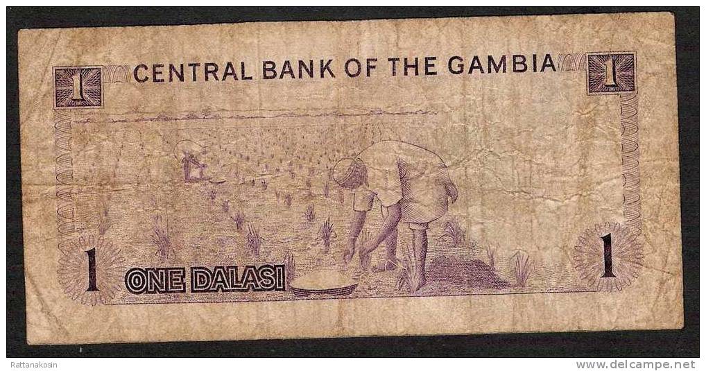 GAMBIA GAMBIE  P4e  1   DALASI  1971  Signature 6   FINE  NO P.h. ! - Gambia