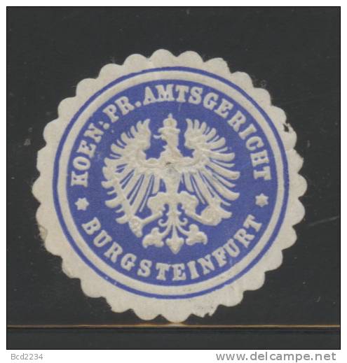 DEUTSCHSLAND PREUSSEN GERMANY PRUSSIA Siegelmarke K. Preussisches Amtsgericht - Burgsteinfurt - Seals Of Generality